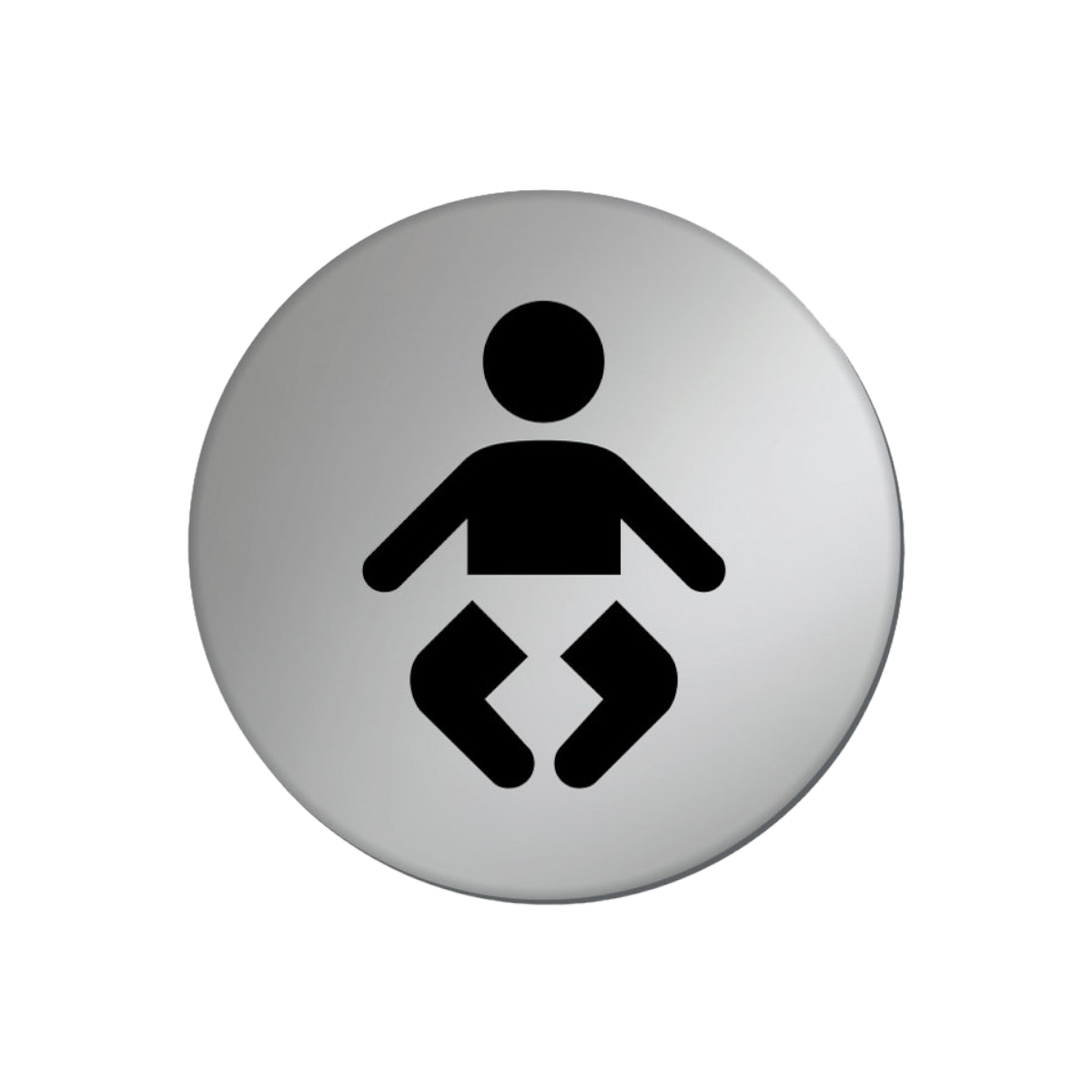 Baby Changing Symbol Disk Silver Finish 75mm Diameter Ds007