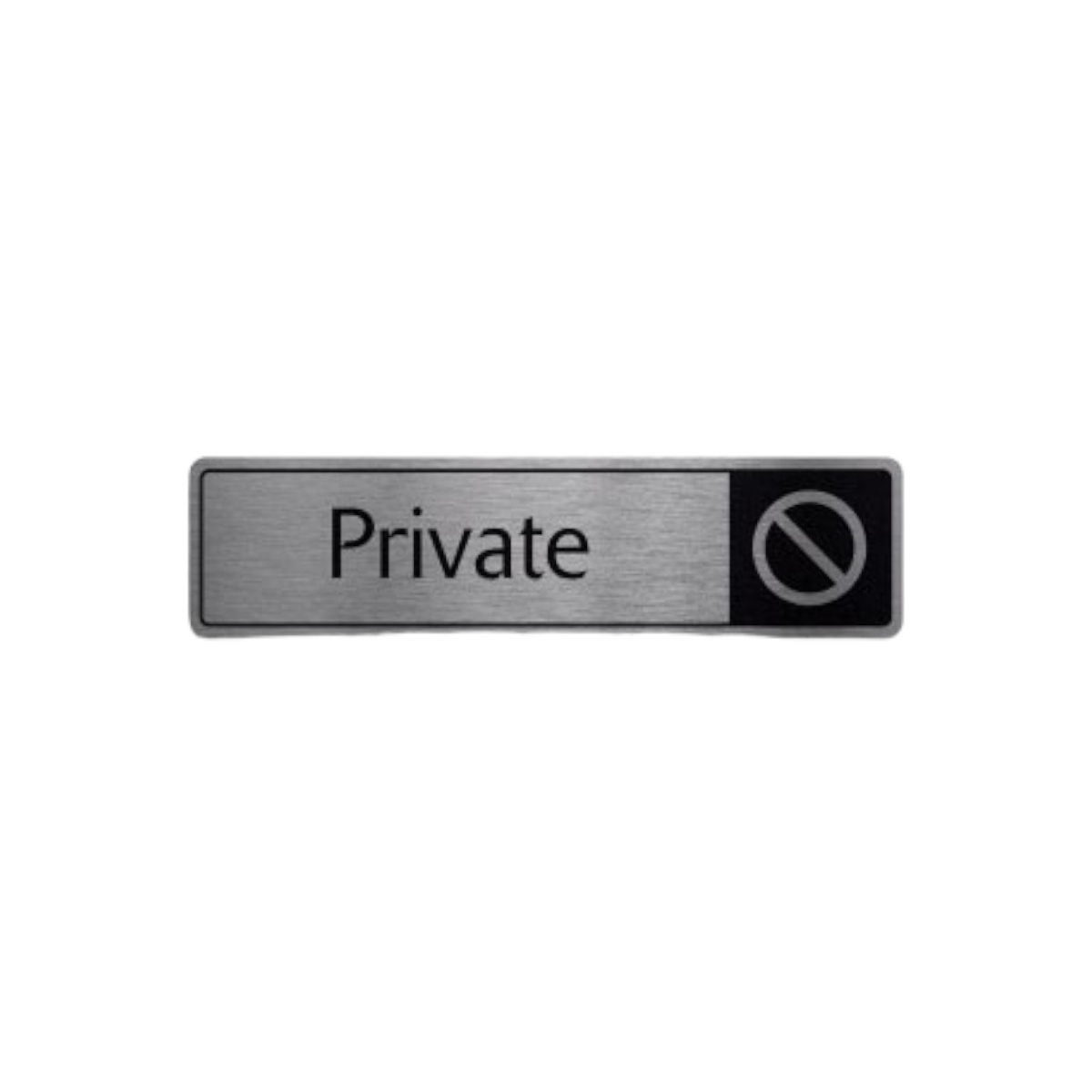 Private With Symbol Black On Silver 43x178mm Dm052