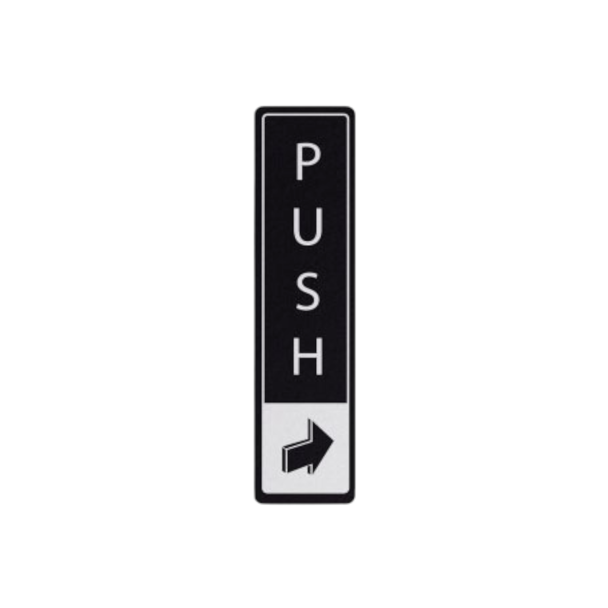 Push Vertical With Symbol Door White On Black Dm114