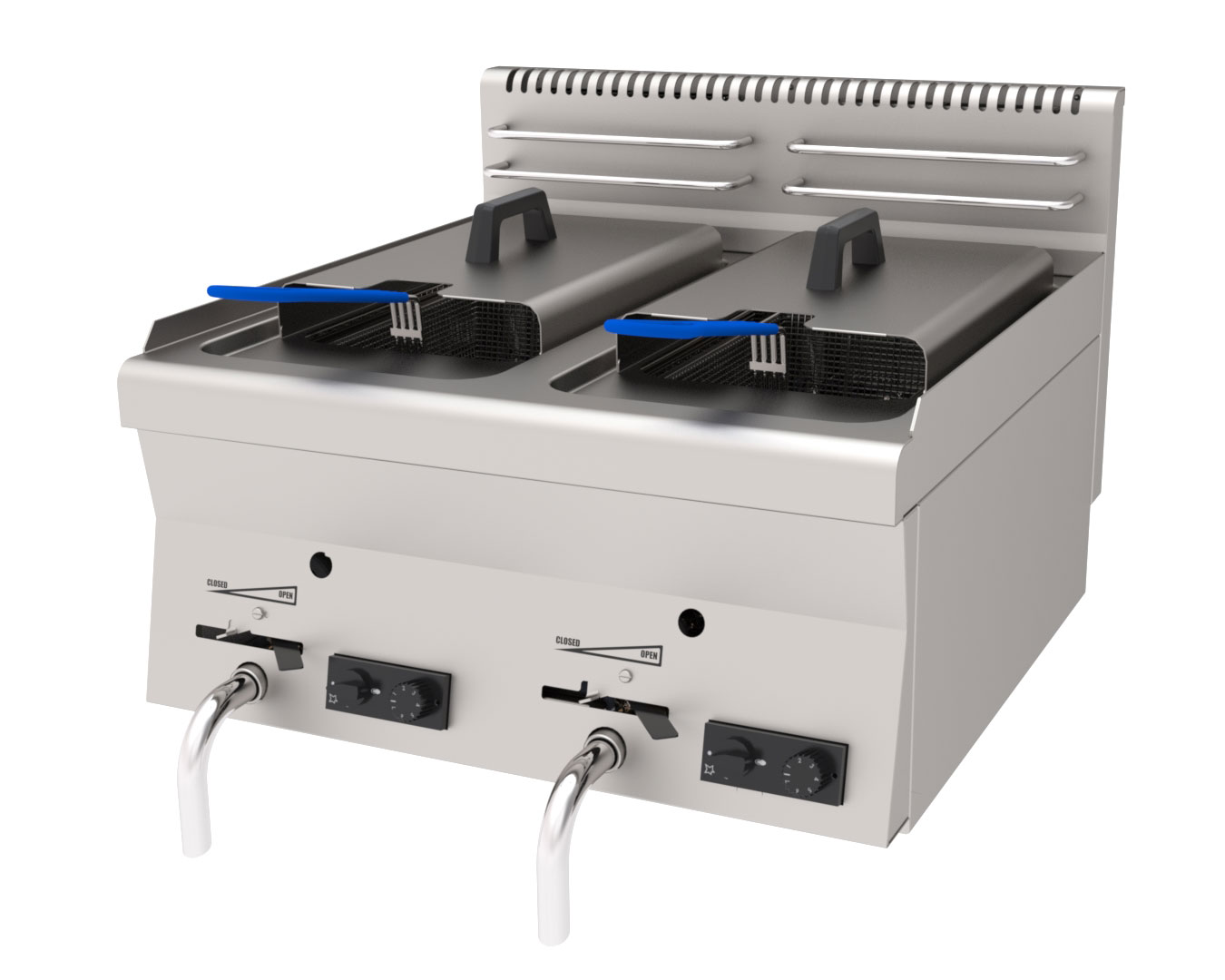 Fryer L Double Tang S/S 9+9L Gas Table Top 60x60x30cm Agf 660