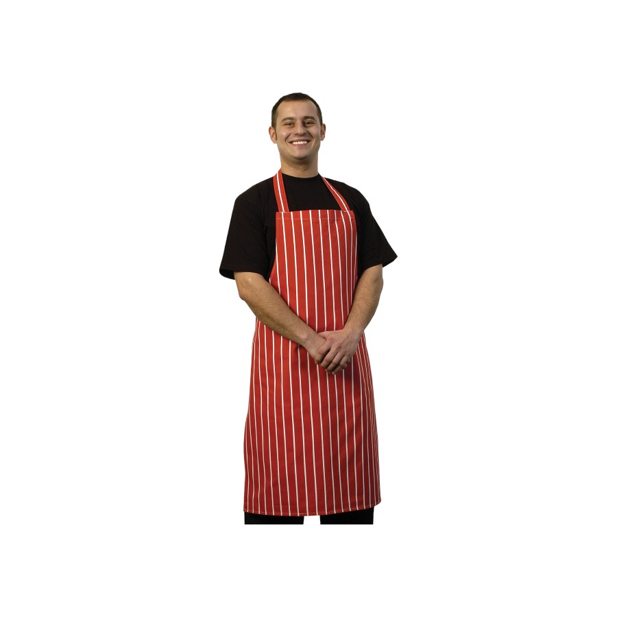 Butcher Stripe Apron Red Ma509 A035 9397