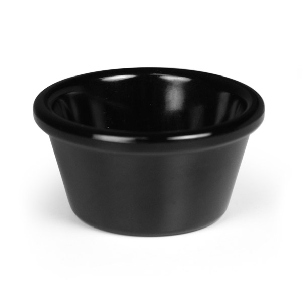 Melamine Ramekin Black Plain 2 Oz M102Pk