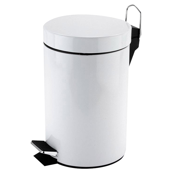 Pedal Bin Round S/S White 3L 50120W