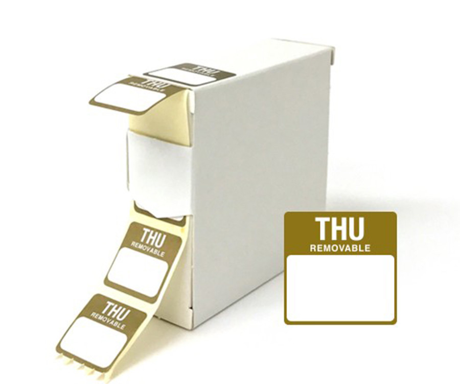Thursday 25x25mm Food Labels. 1000 Per Roll Dy047