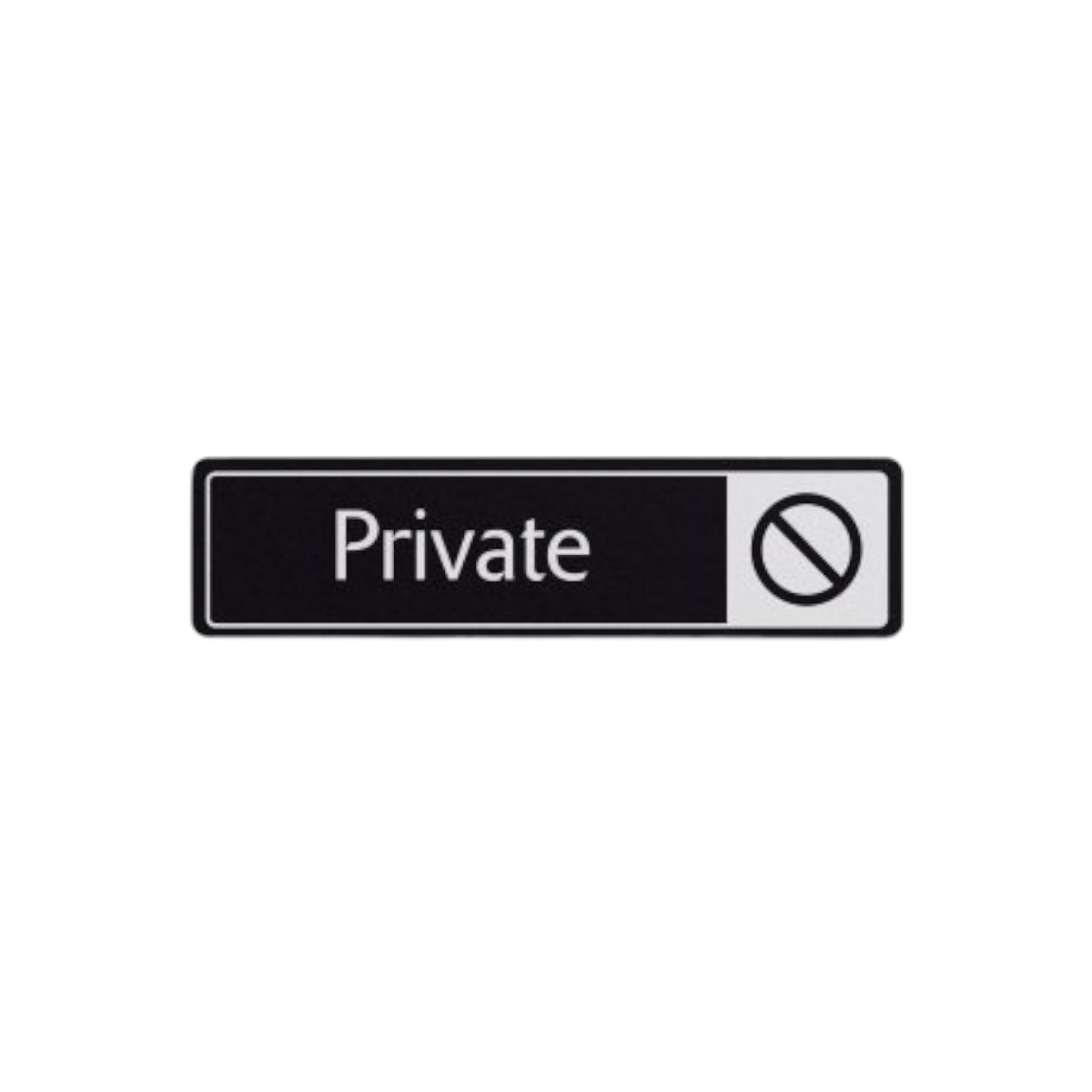 Private With Symbol White On Black 43x178mm Dm112