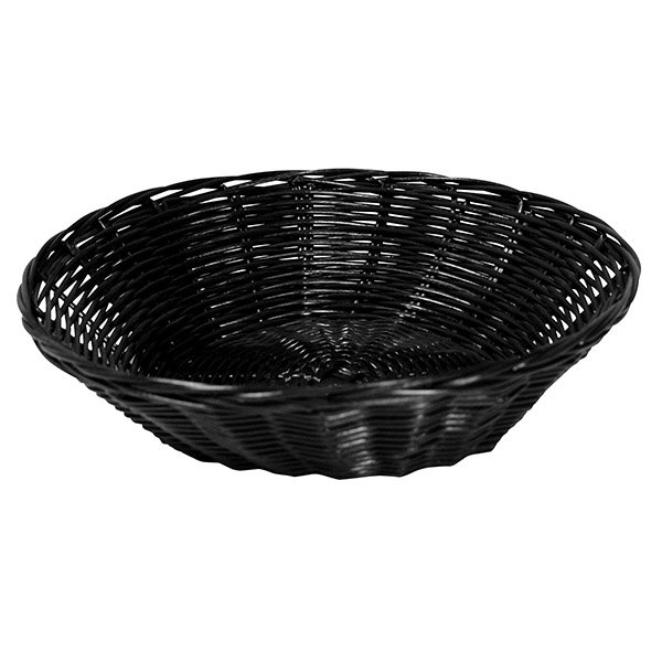 Rattan Basket Round Black 21.5cm / 8.5