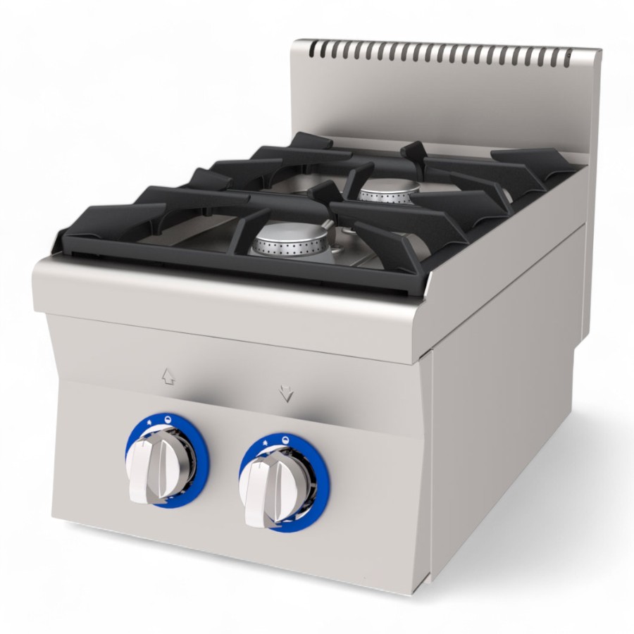 Cooker Gas 2x5Kw Burner S/S Table Top 30x60x30cm 10Kw Ago 360
