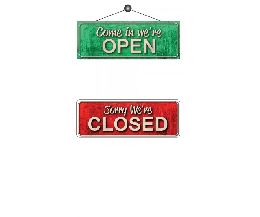 Red Green Open Closed Notice 300x105mm Fd162