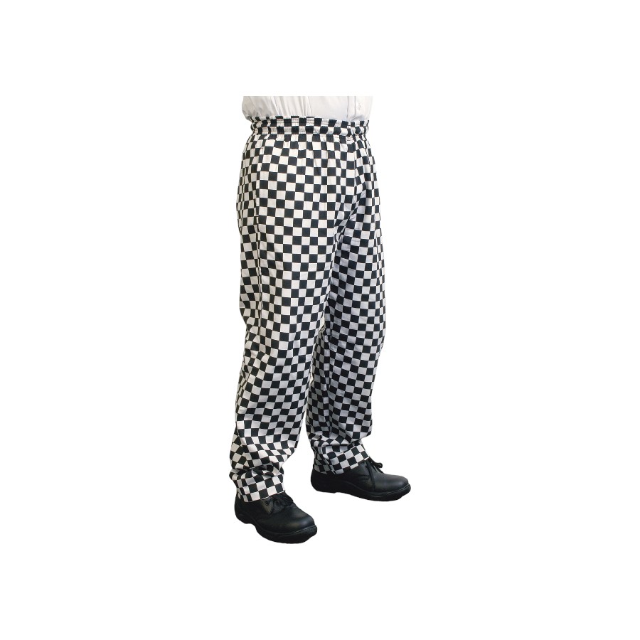 Baggy Trousers Black Check T003