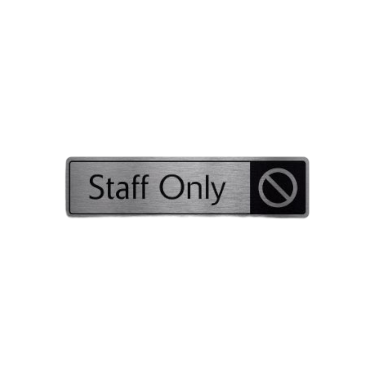 Staff Only With Symbol Black On Silver 43x178mm Dm053