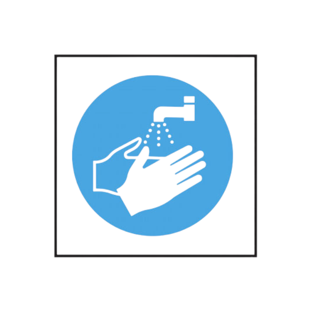 Wash Hands Symbol Notice 100x100mm - Cs022
