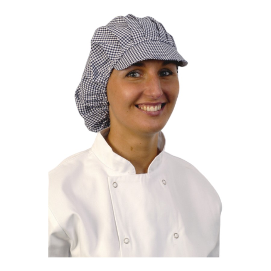 Peaked Cap Blue Check H008