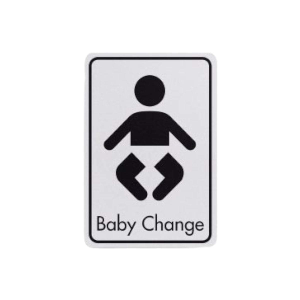 Baby Change Symbol With Text Black On White Fm 83x128mm Dm005