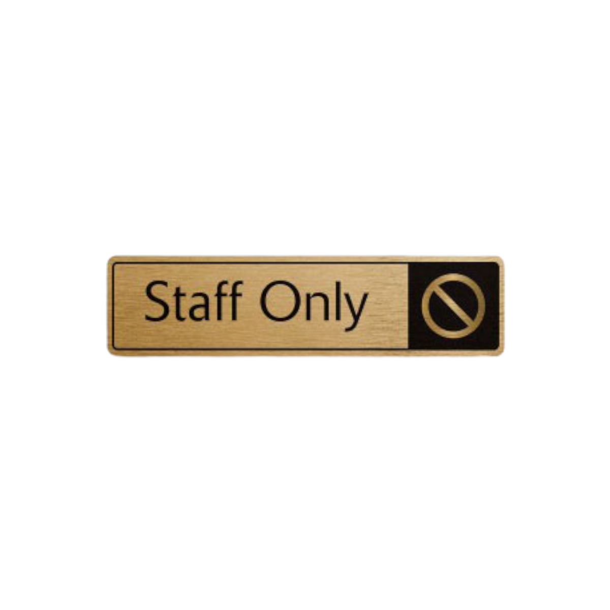 Staff Only With Symbol Black On Gold 43x178mm Dm033