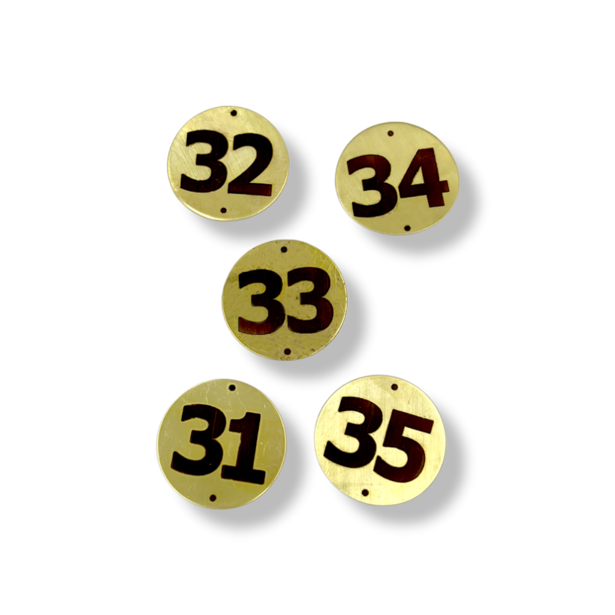 Table Number Brass 31 To 35