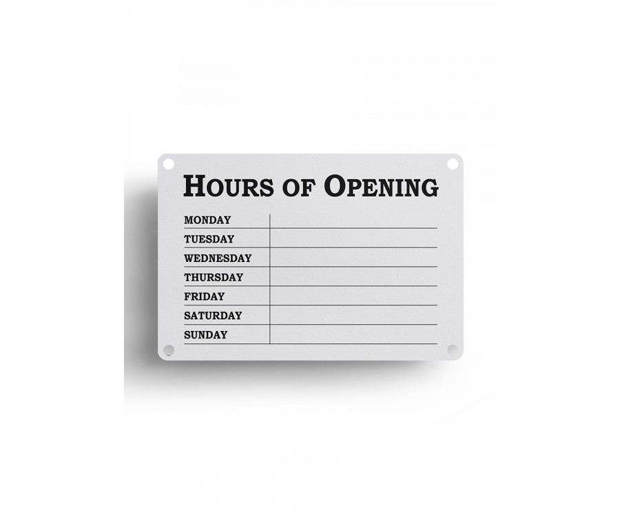 White Open & Closed Business Hours Notice - Fd147