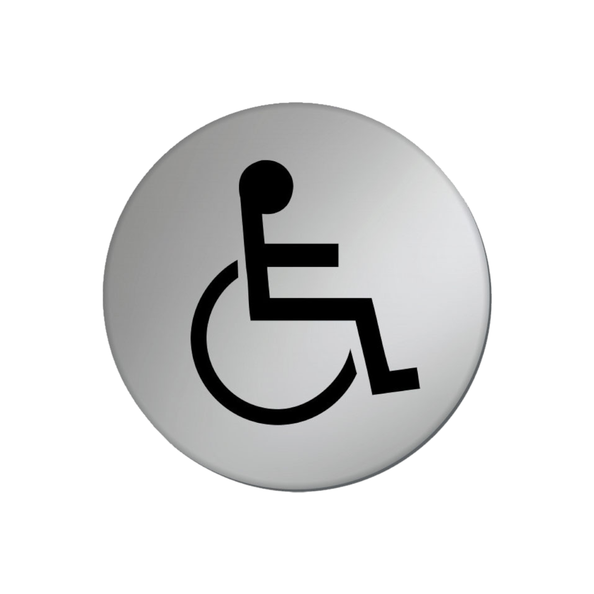 Disabled Symbol Disk Silver Finish 75mm Diameter Ds006