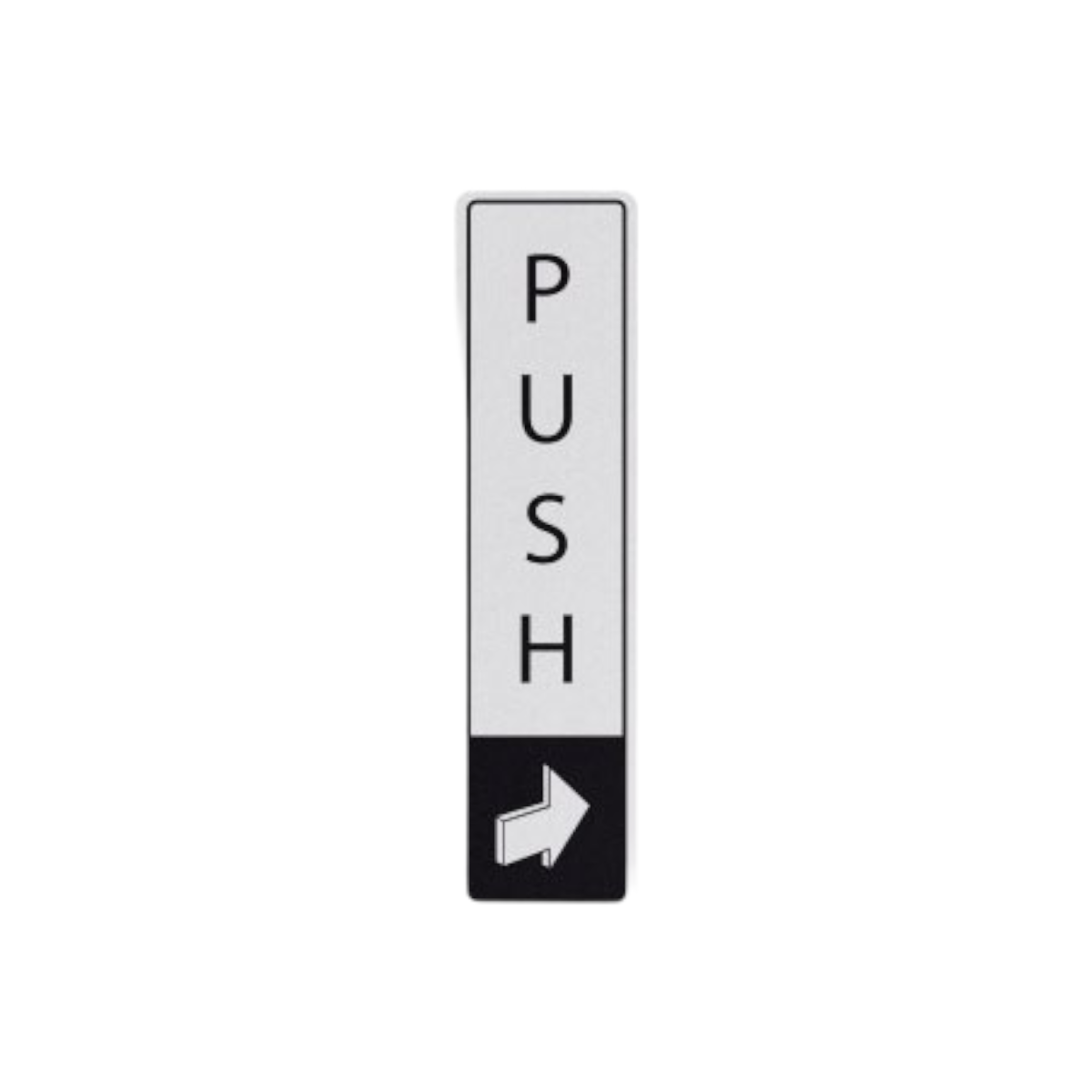 Push Vertical With Symbol Door Black On White Dm014