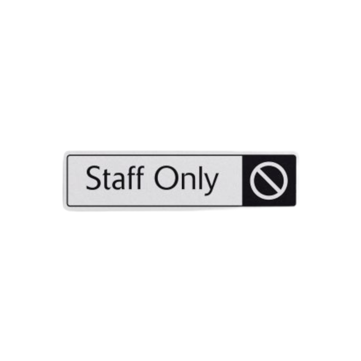 Staff Only With Symbol Black On White 43x178mm Dm013