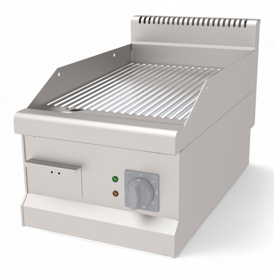 Grill 9 Ribbed Electric S/S Table Top 40x70x30cm Aegi 470