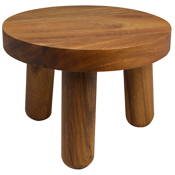 Naturals Acacia Wood Round Buffet Stand Dia 20x15cm Natrs20