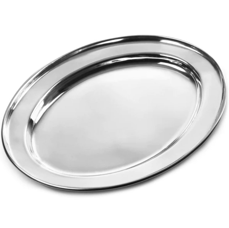 50 Cm Oval Tray Stainless Steel 7626