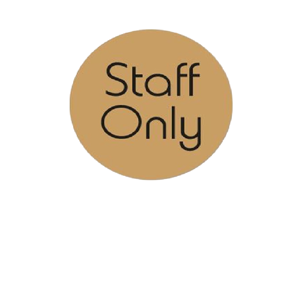 Staff Only 75mm Diameter Door Gold Ds115