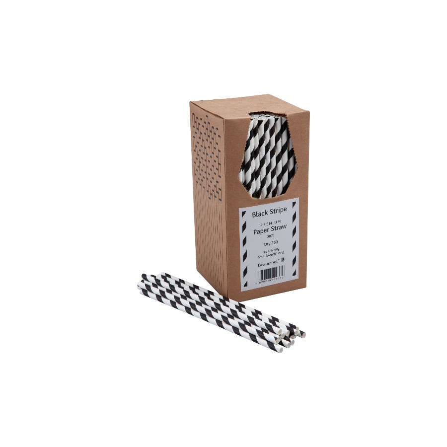 8″ Black Paper Straws (Copy) 3873