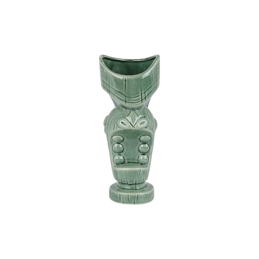 Ceramic Large Mouth Tiki Mug - 650ml - Jungle Green 3404