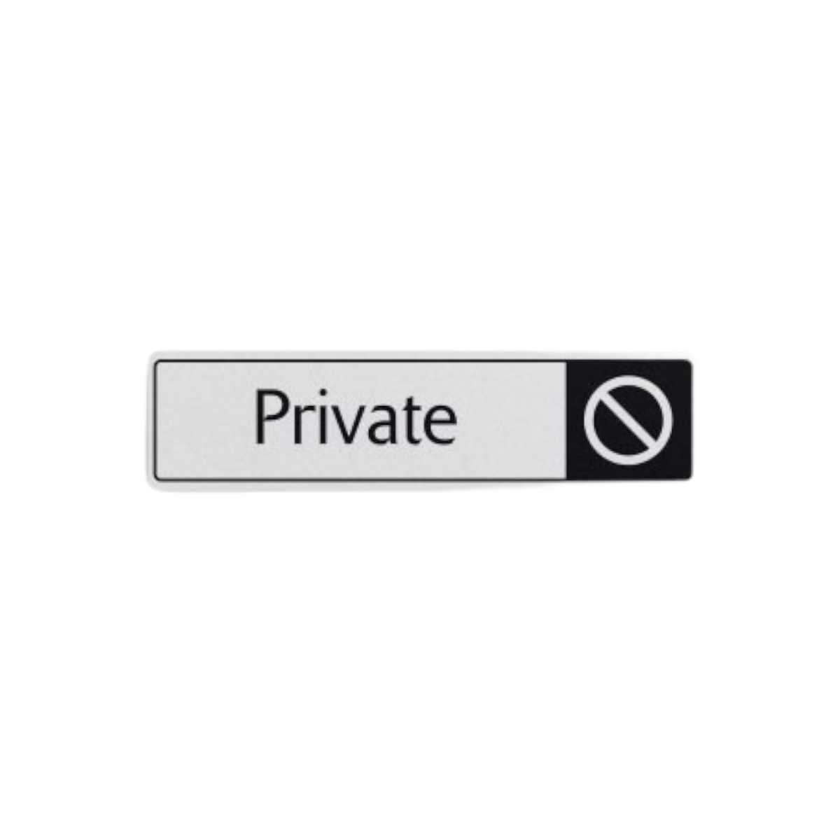 Private With Symbol Black On White 43x178mm Dm012