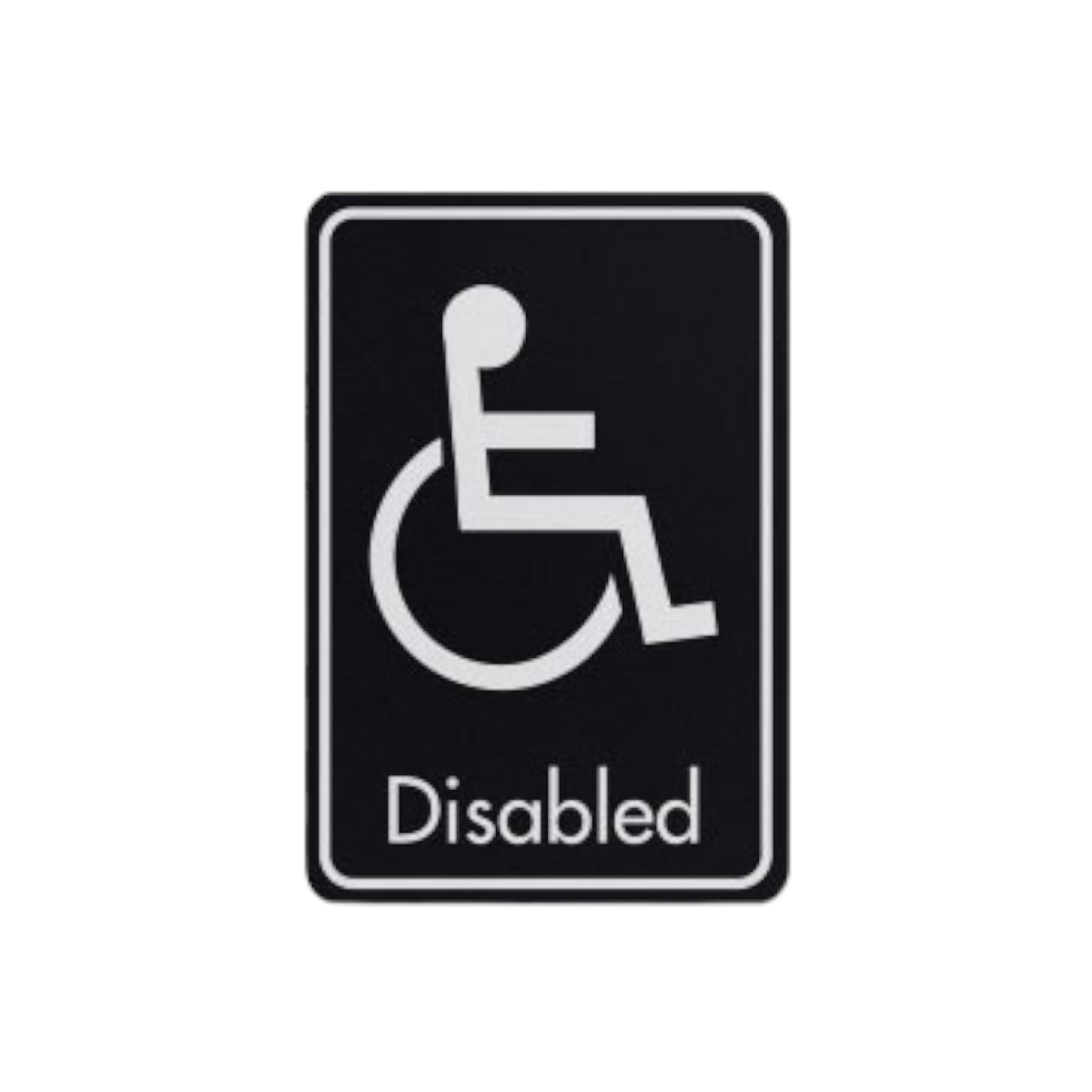 Disabled Symbol With Text White On Black Fm 83x128mm Dm104