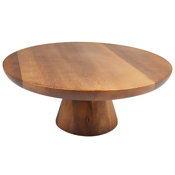 Naturals Acacia Wood Cake Stand Dia 30cmx12cm Natcs30