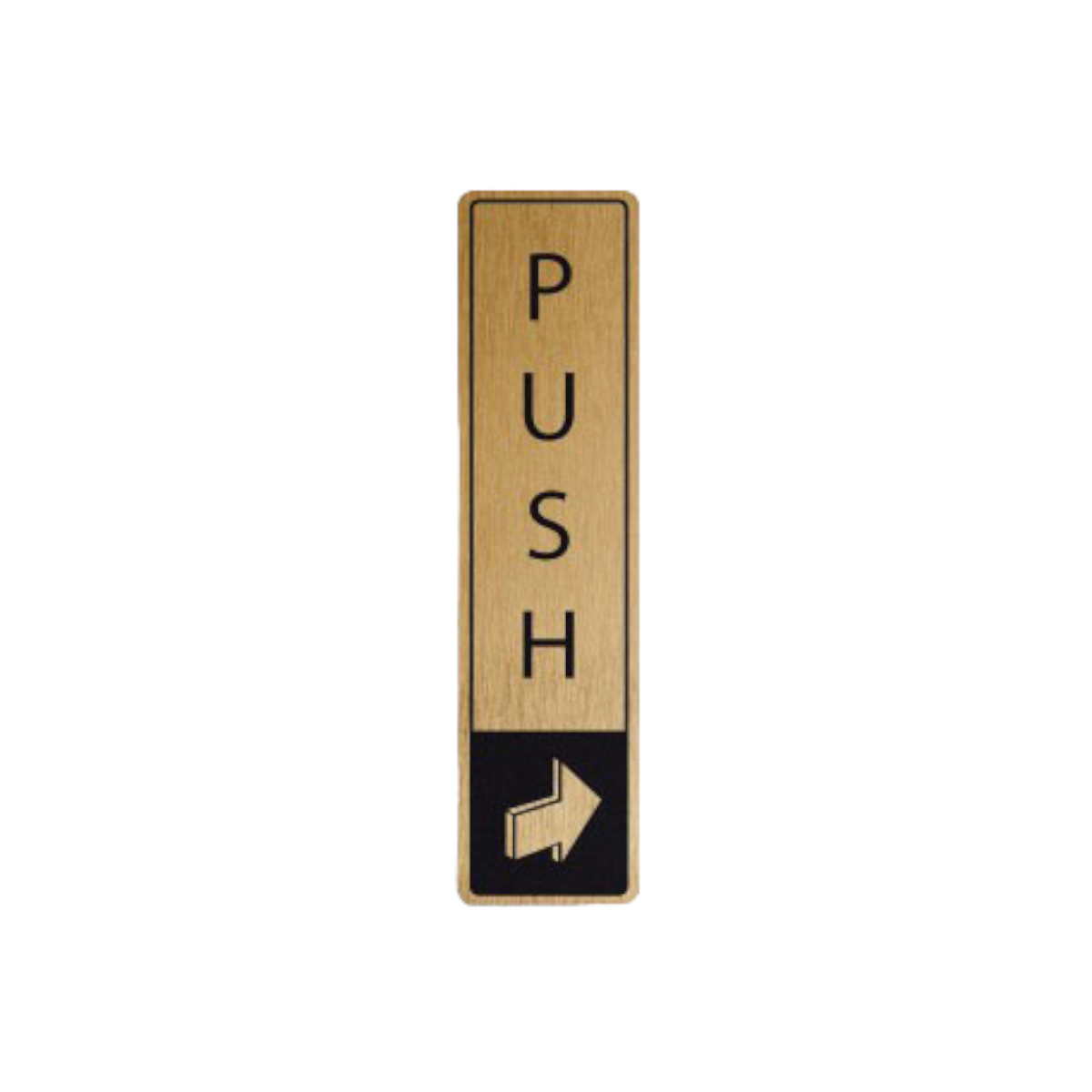 Push Vertical With Symbol Door Black On Gold Dm034