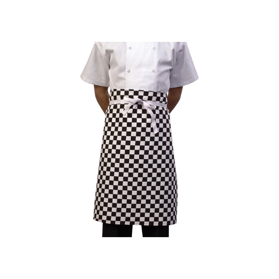 Waist Apron Black & White Check A042