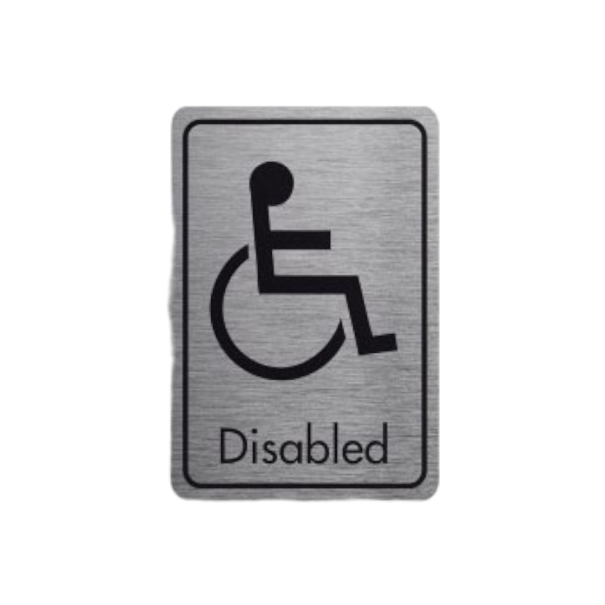 Disabled Symbol With Text Black On Silver Fm 83x128mm Dm044