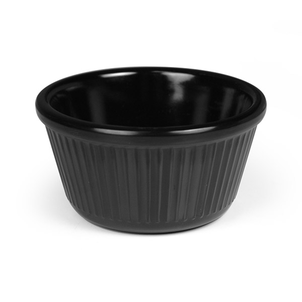 Melamine Ramekin Black Ribbed 4 Oz M104K