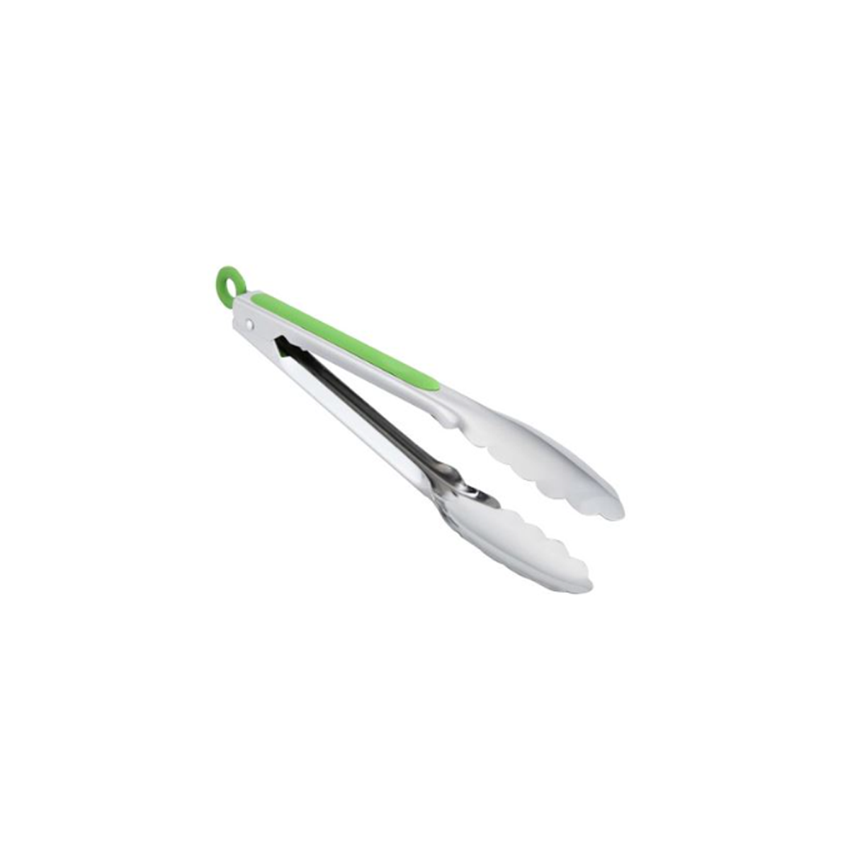 Tongs S/S Green Handle 23cm/9