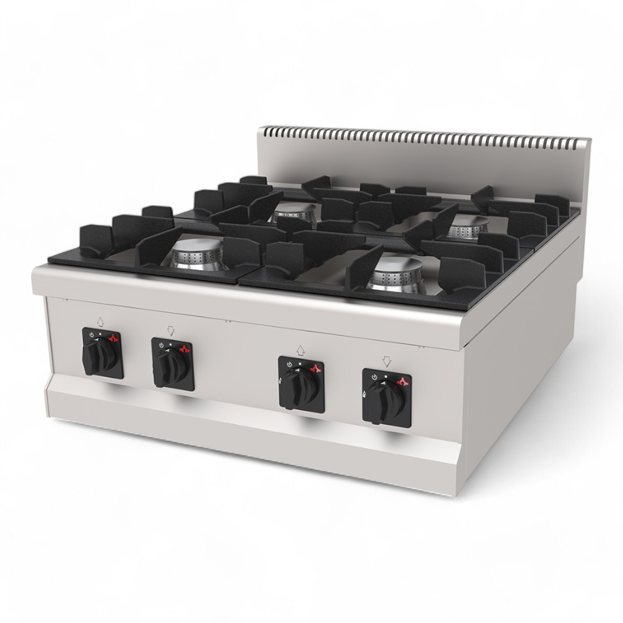 Cooker Gas 4x12Kw Burner S/S Table Top 80x90x30cm 48Kw Ago 890