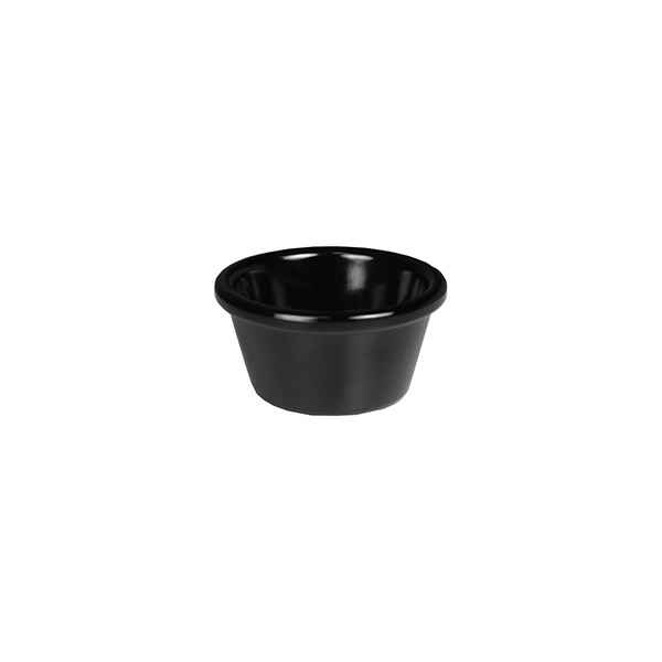 Melamine Ramekin Black Ribbed 1.5 Oz M101Pk