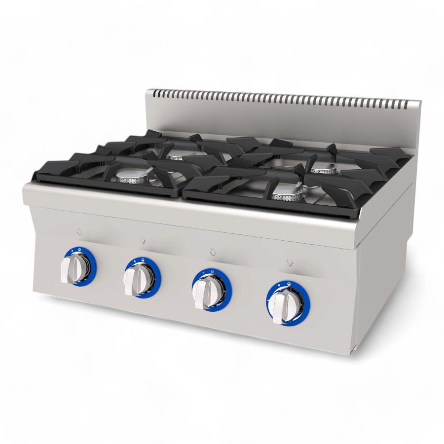 Cooker Gas 4x5Kw Stove S/S Table Top 80x60x30cm 20Kw Ago 860